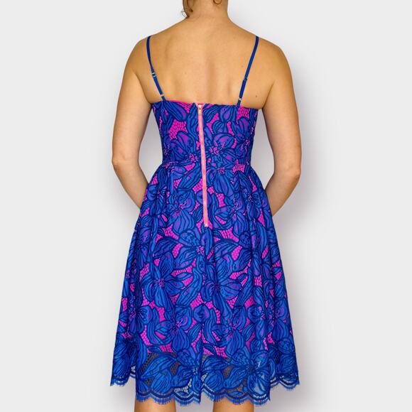 Lilly Pulitzer Blue Hot Pink Lace Dress - Picture 6 of 6